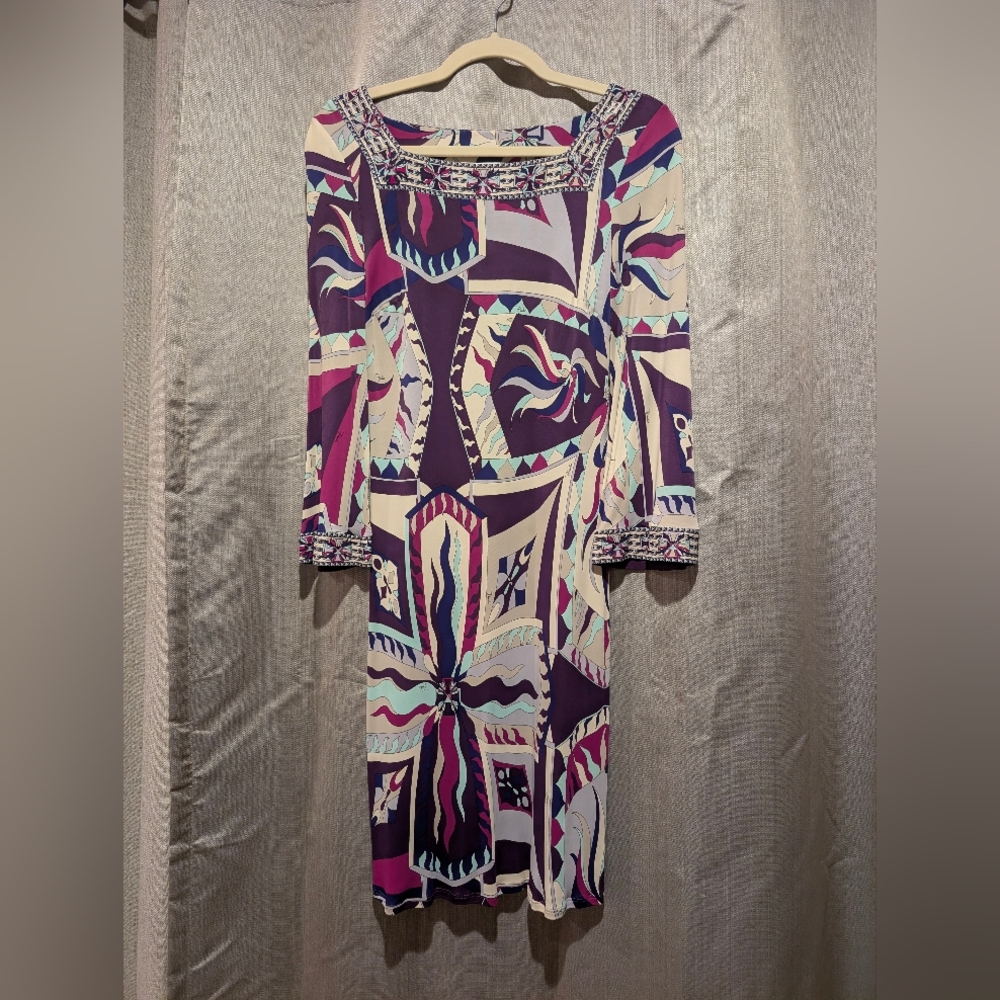 Emilio Pucci Multicolor Long Sleeve Dress